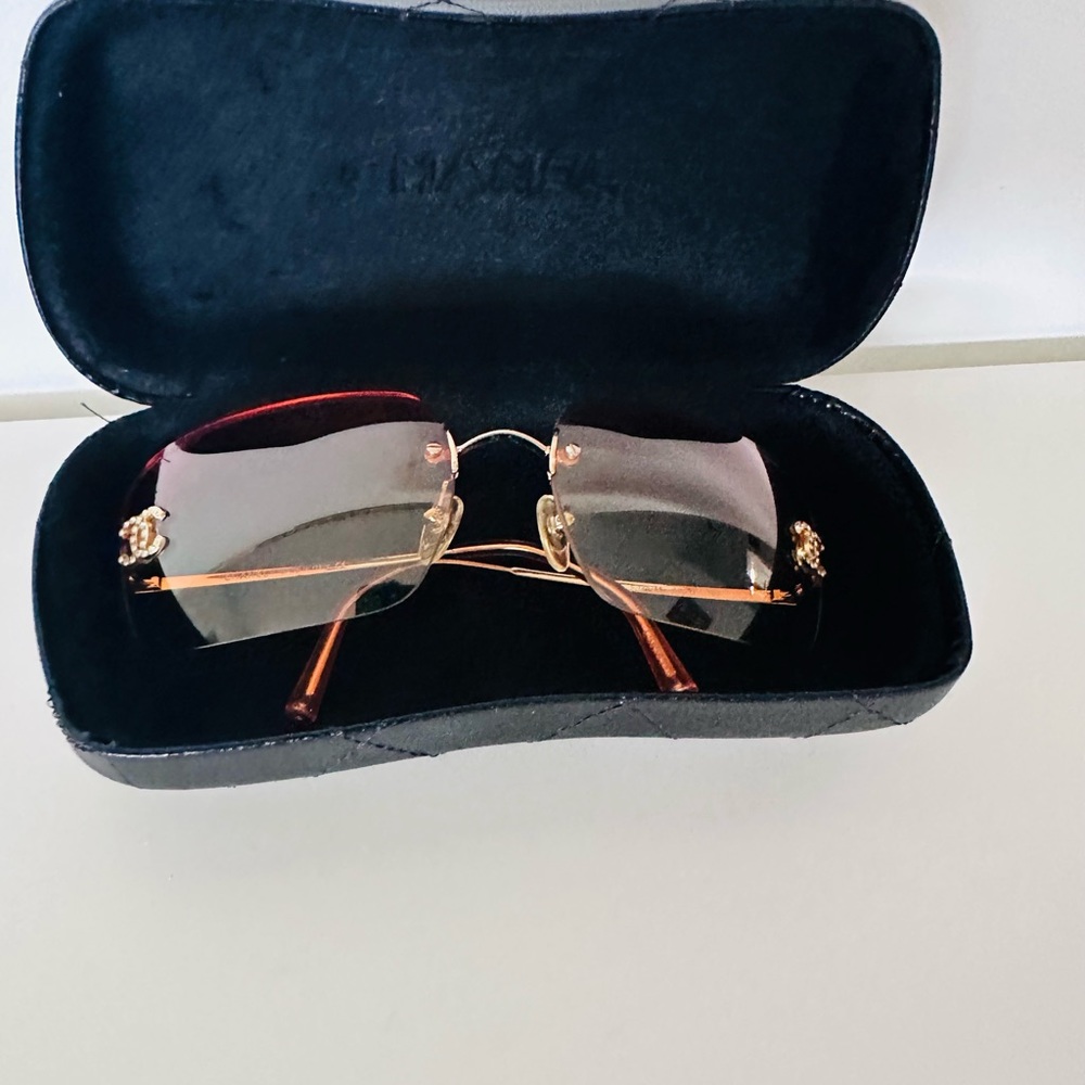 Rare 💫CHANEL VINTAGE SUNGLASSES SWAROVSKI CRYSTAL CC - Picture 5 of 16